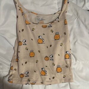 American Eagle Outfitters Snoopy Pumpkin Lounge Top